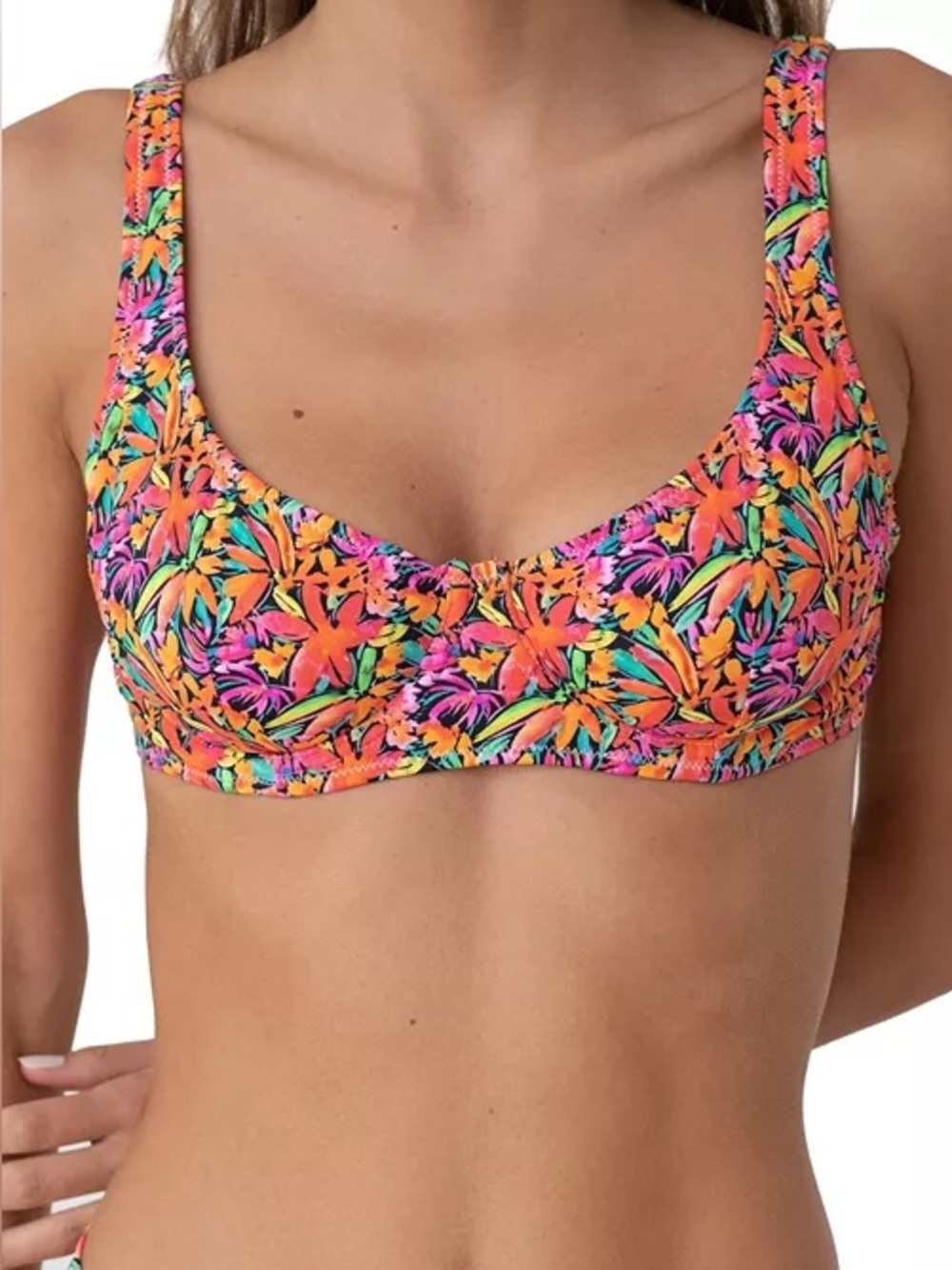NWT Bright Women's Swimwear Capri Top, Multicolored, Sz S